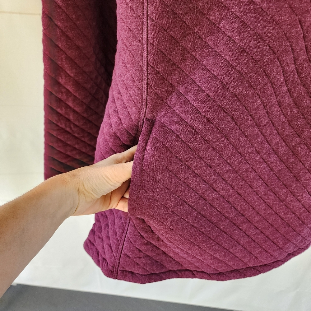 Duluth Burgundy Quilted Hooded Sweatshirt - Picture 5 of 9